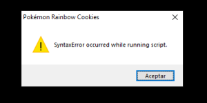 SyntaxError while starting up the game
