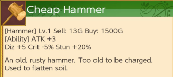 Rune Factory 4 Cheap Hammer Price.png