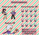 [COMMISSIONS OPEN] Pokemon trainer sprites starting at 15$, feel free to dm!