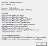 V20.1 Crash when opening Pokedex