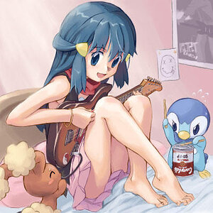 Dawn with her Buneary and Piplup
