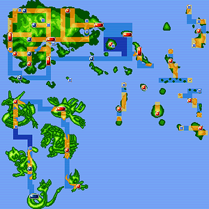 This is an edited "world map" that I made when I was messing around. (Once again) The images I created are the Pokemon Islands to the south.