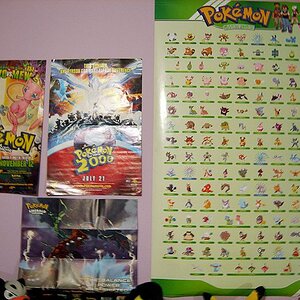 1st and 2nd movie posters and my DP poster. I got it only because Cherrim was on it. 8D;