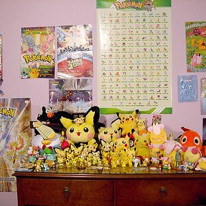 My "Pokémon Corner" even if it isn't a corner and it's more of a dresser with too many posters and random things on the wall. 8D
