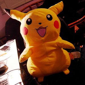 My Pikachu pillow. I saw this at Toys'R'Us one day and had to have it. Luckily it was right before Christmas and my brother hadn't gotten my gift yet.