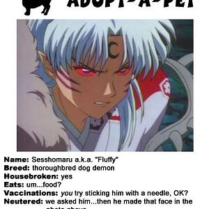 We rescued this one from an odd toad and a little girl who seemed to call this one "Lord Sesshomaru".....