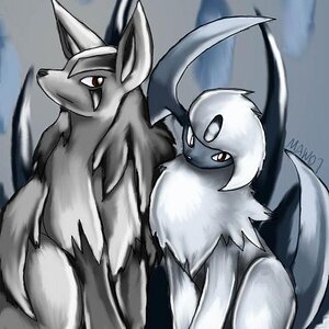 Mightyena and Absol by zerotwospirited