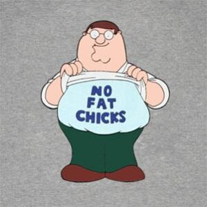 Family Guy No Fat Chicks Gray Shirt