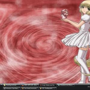 A screenshot of my Desktop. Yes, that's Chi. :3
Yes, I'm a Chobits fan <3