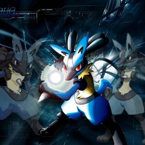 This is a Lucario wallpaper not created by me. It is still awesome though.