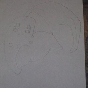 My drawing of Chikorita.