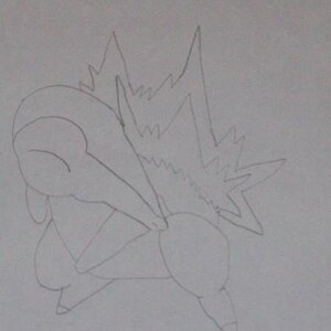 My drawing of Cyndaquil.