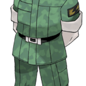 Lt. Surge served in the war and used Poke'mon to his advantage. Being a former member of Team Rocket, he resigned and became the Vermillion City Gym L