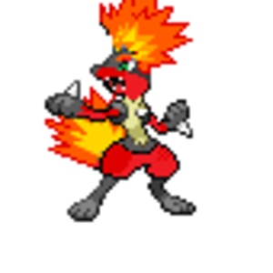 Lucarion, a sort of fire lucario. I've seen these before but they were just red so I made this one