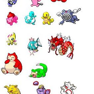 These are my edited pokemon, Now I know most of the are re-colours buuut The poliwhirl and bottome right two arnt and I put effort into them so tell m
