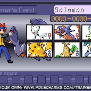 My Pokémon XD Gale of Darkness Trainer card