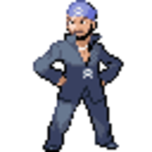 The Team Aqua Leader, Archie. This is a sprite ripped directly from the games.
