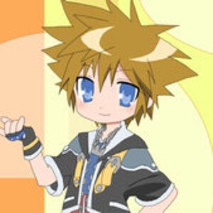 It's Sora, somehow in the lucky star anime world.