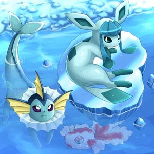 Glaceon Vaporeon THIS IS SUCH A CUTE PIC