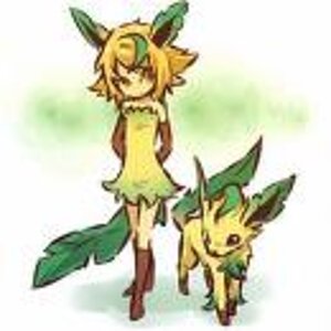 LEAFEON AND A PERSON DRESSED UP LIKE ONE