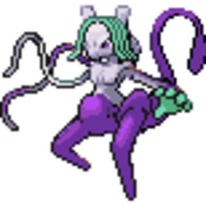 A mixture of Mewtwo's body and Deoxy's hand's, legs.I called it Deotwo. It isn't very good It was very hard *\^_^/*.