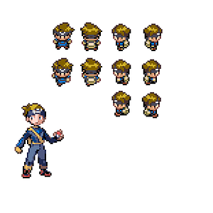 Yes I know for the battle trainer its a recolor...DX

  But for the over world trainer it's NOT, it's that I fused 2 characters and made that lil guy 