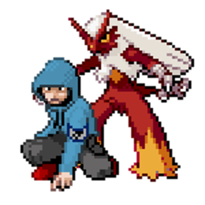 I used Koga as the base and one of the Team Magma Members for the hood