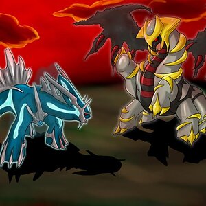 Dialga vs Giratina colored by artico