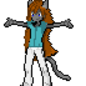 The male player sprite for my hack, drawn by my fiance, Zackwell.He's a black kitty, if it's not obvious already.