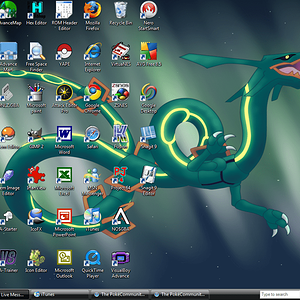 Current Desktop...It has my rayquaza theme...