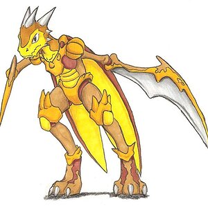 Okay, I actually made Scirex for a contest on Deviantart, but Ryu liked it so it was slotted to be put in the game.