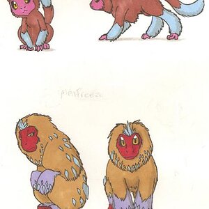 These little guys I need to work on. I kept them a bit too realistic- bad habit of mine, really. Snomo and Monfreeze, if I remember their names correc