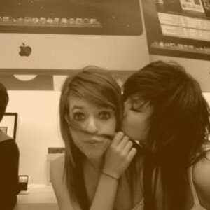 Kisses and mustaches. :D
