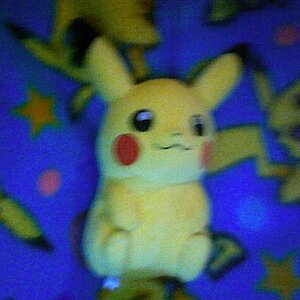 Blurry but it's the full lil pika. ON THE BLANKET. o3o