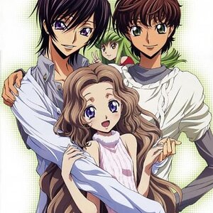 A picture of Lelouch, Suzaku, Nunnally, and C.C.