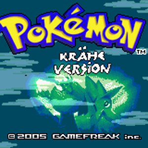 Pokemon Krähe title screen. Hack began on July 17th, 2009. A hack of Emerald.