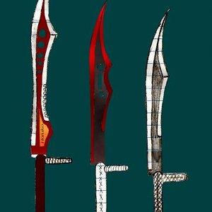 The triplets' swords