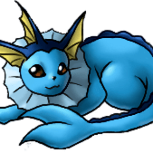 vaporeon, the water eevee. When Eevee is given a waterstone, Vaporeon will be the evolved eevee.