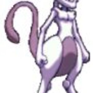 Mewtwo, a generated copy of mew, supposed to have the exact same attack, defense, and speed as the legendary mew.