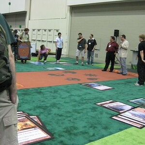 Life-sized Magic Card game