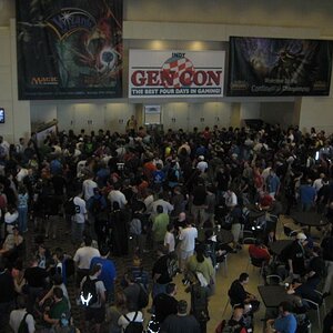 An example of the Exhibit Hall before opening