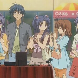 Kyou, Tomoya, Kotomi, Nagisa, and Ryou
