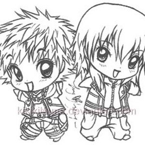 FS  Chibi Sora and Riku by KikiKitsune