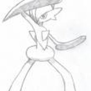 This is my not very good Gallade sketch! Do tell if you like it!