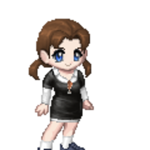 In her school outfit