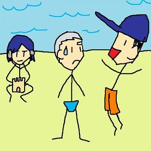 Persona 3, Pre-Operation Babe Hunt. Junpei is saltating with glee at the prospect of picking up girls, Akihiko looks very nervous (I would be too if I