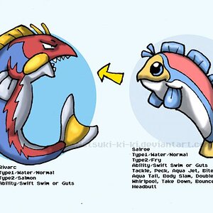 Water Pokemon based off of salmons