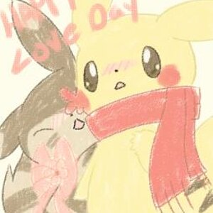 Kahana the Pikachu and Semika the Furret.
For love day. It's being made into cards.