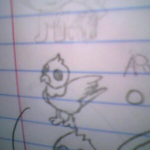Sketch of a bird you encounter early in a game