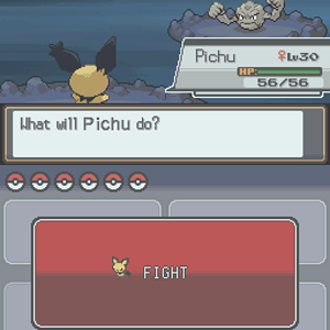 Notched-Ear Pichu battle.